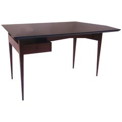 1950s French Oak Tree and Lacquered Tabletop Desk