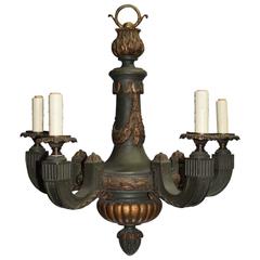 Antique Chandelier, Painted and Giltwood 6
