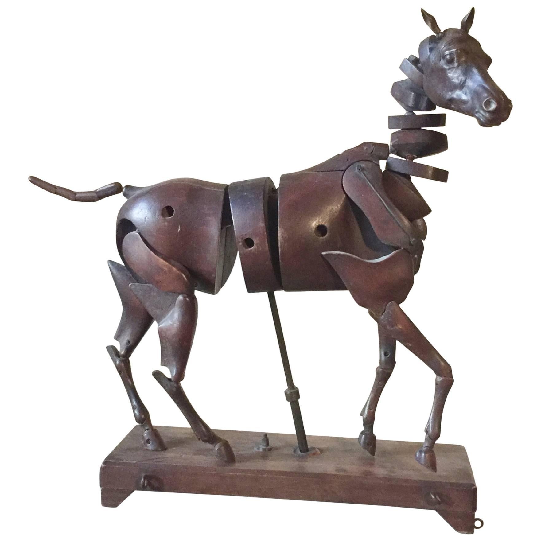 19th Century French Articulated Horse Model For Sale