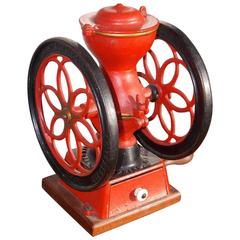 Antique American Cast Iron and Painted Coffee Mill, Enterprise Mfg Co, Phil, Circa 1888