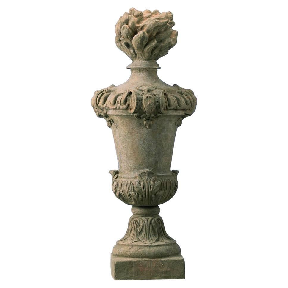 Patinated Terracotta Fire Pot after, 18th Century Model For Sale