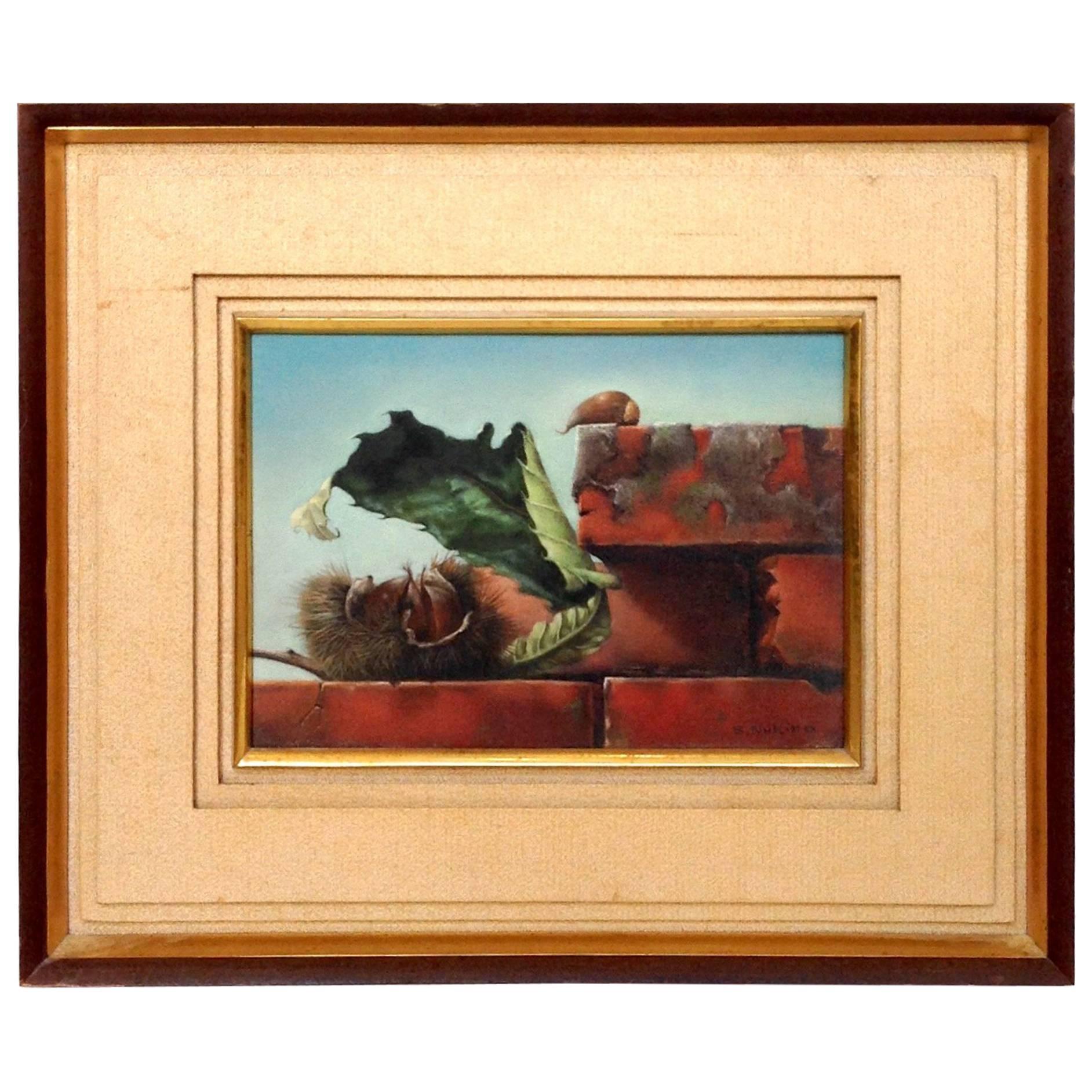 Shiro Nukina 'Chestnut & Bricks' Oil on Canvas For Sale