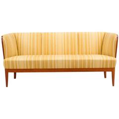 1930s Swedish Solid Teak Three-Seat Sofa, by Carl Malmsten