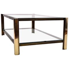 Maison Jansen Solid Brass Two-Tier Coffee Table