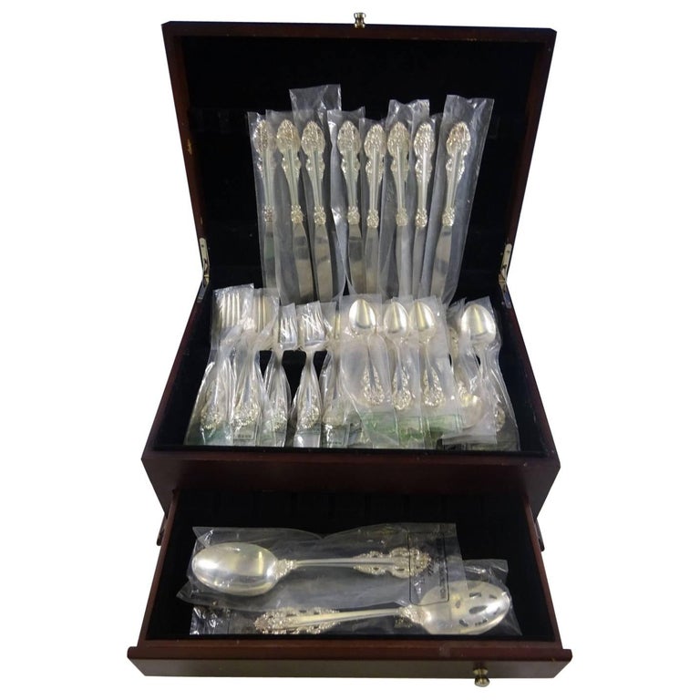 Chambord by Reed and Barton Silverplate Flatware Set for 8 Service 50 Pieces New For Sale