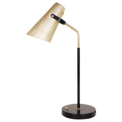 Eperon Black Table Lamp With Perforated Brass Shade 
