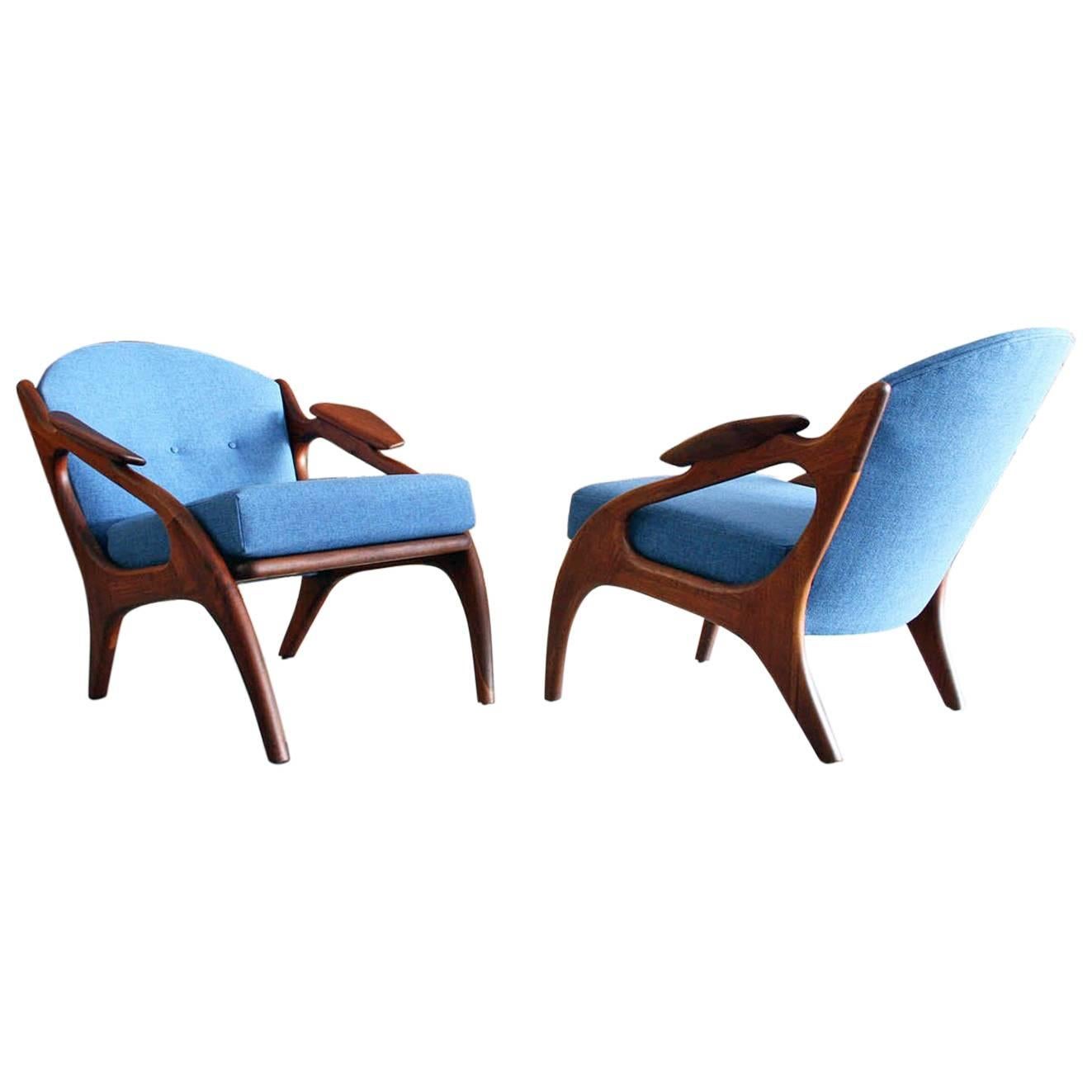 Adrian Pearsall Walnut Lounge Chairs