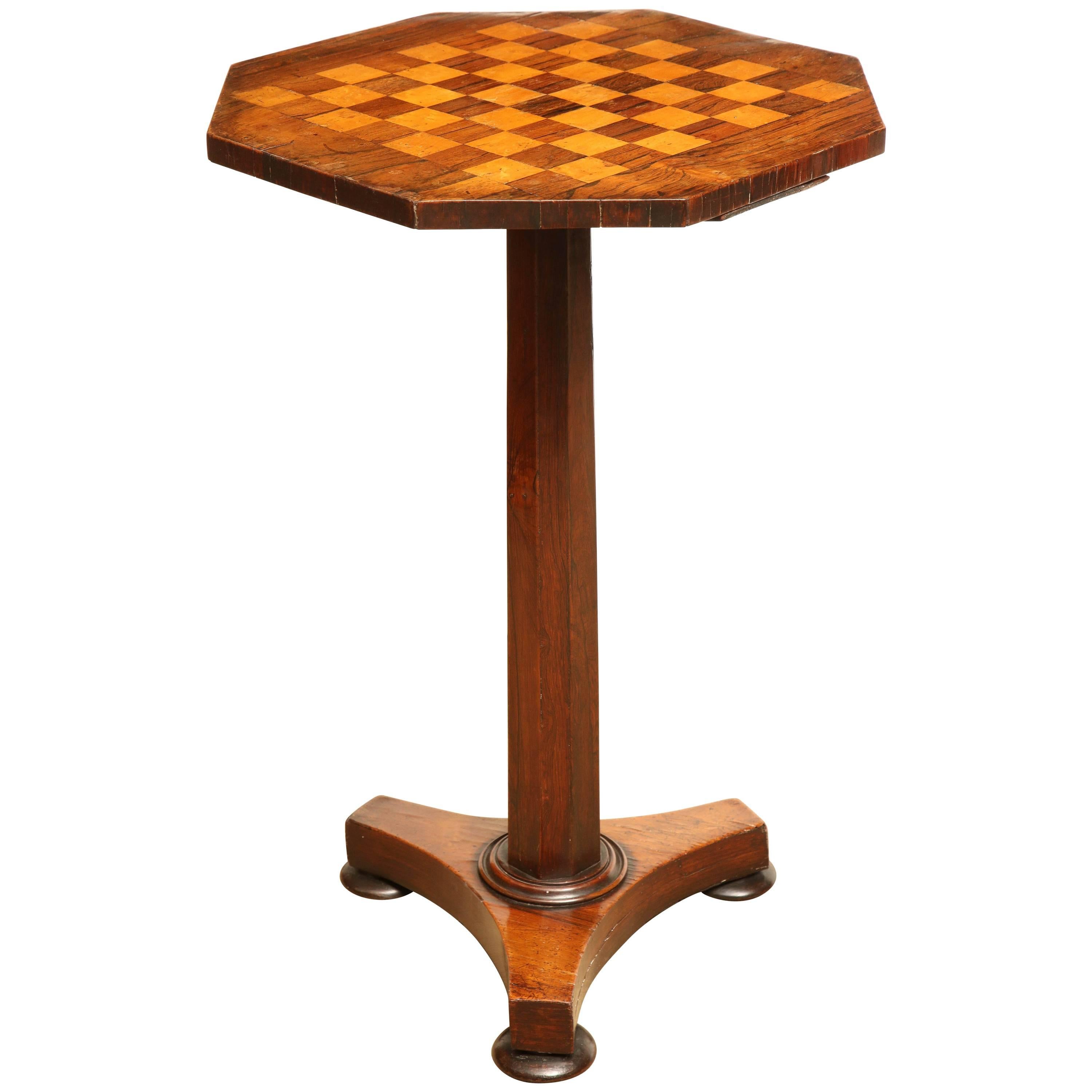 Mid-19th Century English Octagonal Table with Game Board Top