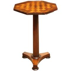 Antique Mid-19th Century English Octagonal Table with Game Board Top