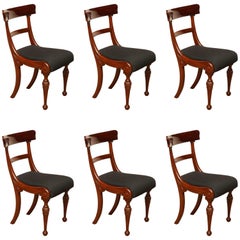 Set of Six Early 19th Century Irish Dining Chairs in Mahogany