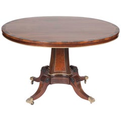 A Rosewood, Burwood and Calamander Centre Table In The Manner of George Oakley