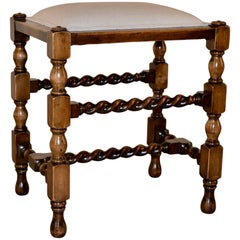 19th Century English Oak Turned Stool 19th Century English Oak Turned Stool