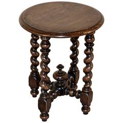 19th Century English Barley Twist Side Table