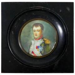Antique French Empire Portrait Miniature of Napoleon Bonaparte, circa 1800