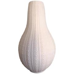 Retro Tall Pure White Porcelain Gourd Form Porcelain Vase, 1960