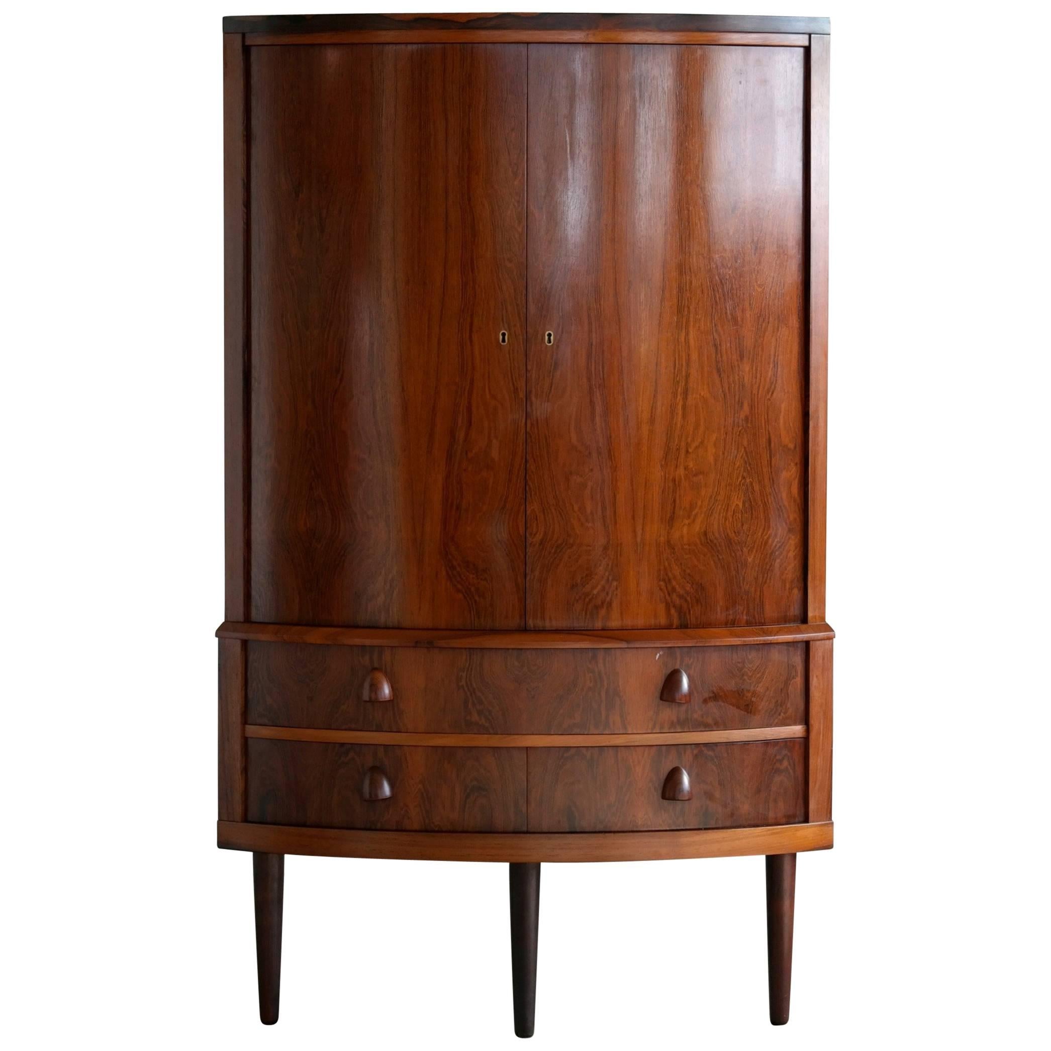 Mid-Century Corner Cabinet Attributed to Frode Holm in Rosewood 