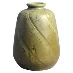 Vintage Stoneware Vase with Gray Glaze by Christian Poulsen, Bing & Grondahl, 1940s