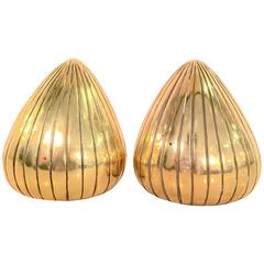 Pair of Polished Brass Bookends by Ben Siebel