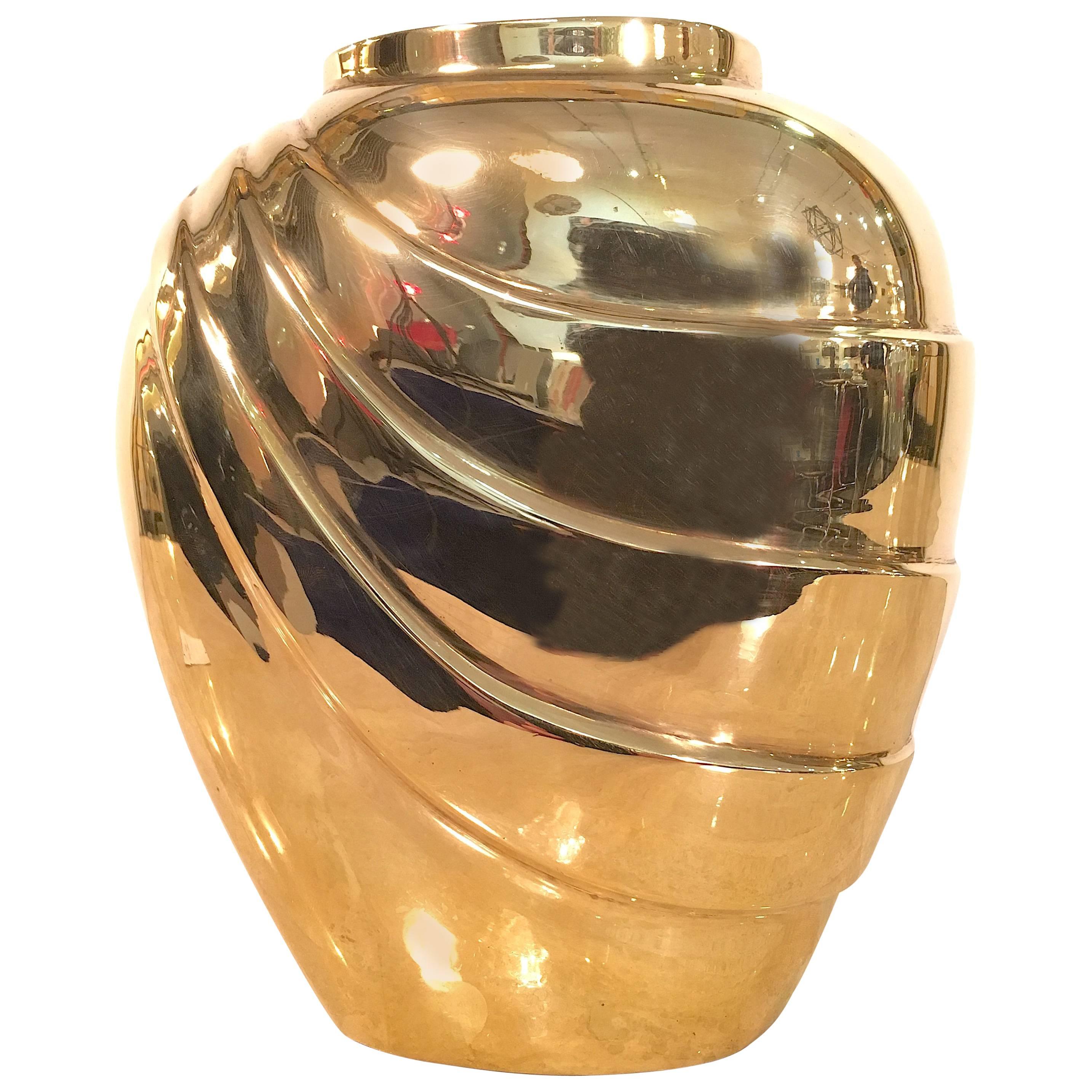 Brass Vase Imported by Rosenthal Netter For Sale