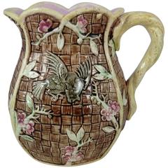 English Majolica Bird Pitcher, circa 1890