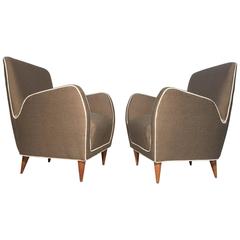 Pair of Italian Club Chairs Attributed to Paolo Buffa