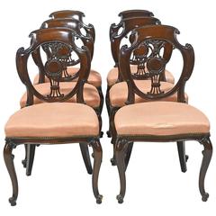 Set of Six Formal American Mahogany Dining Chairs in a French Style, circa 1890 12