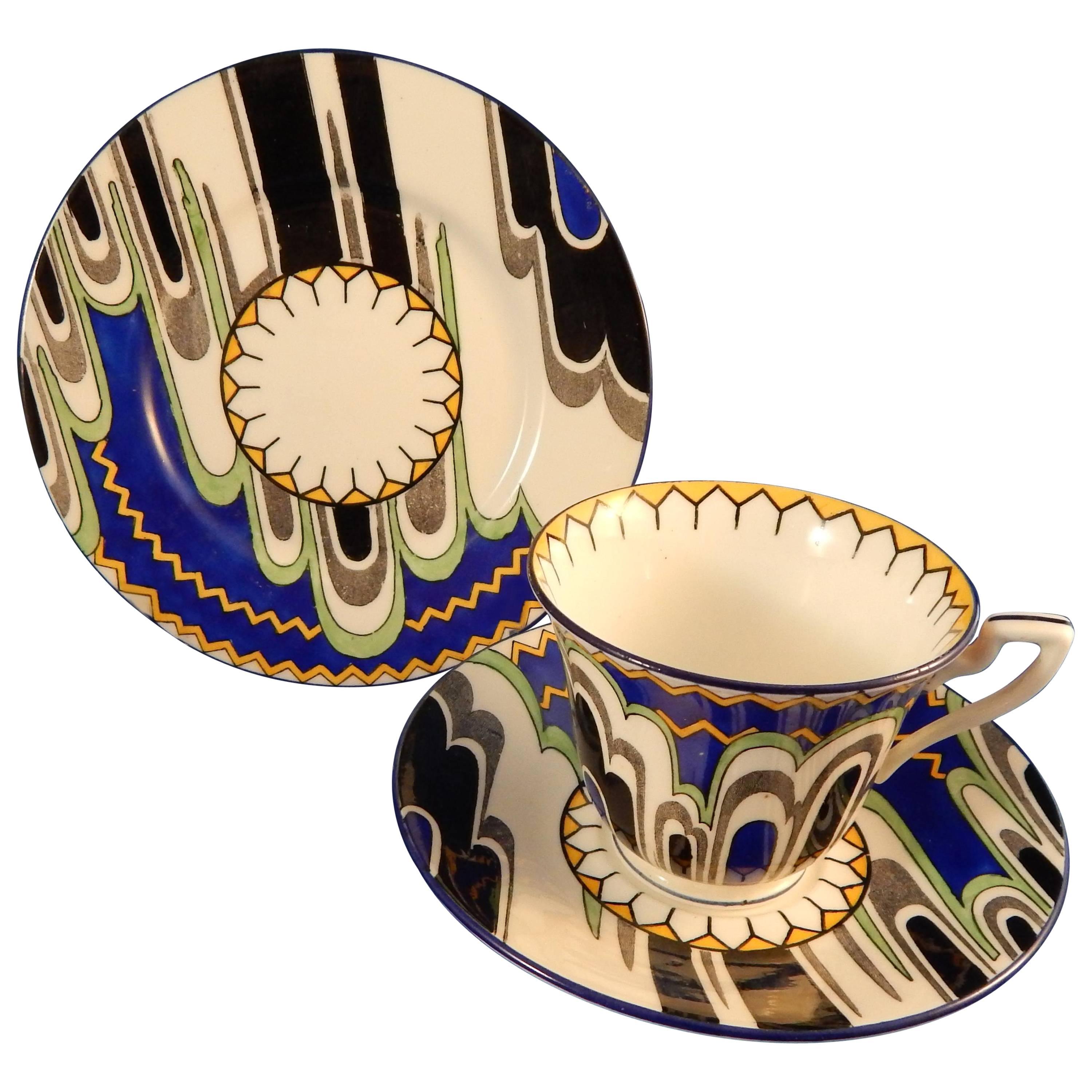 Beautifully Deco English Porcelaine Moderne Tea Set - 39 Pieces Adderley Ware 