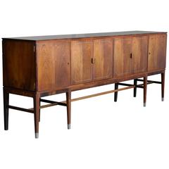  Georg Kofoed Rosewood Mid Century Credenza with Metal Inlays 