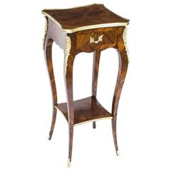 Antique French Kingwood Occasional Side Table Pedestal, circa 1860