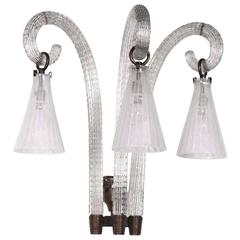 Carlo Scarpa, Glass Wall Lamp Murano, Venini, Italy, 1941 2