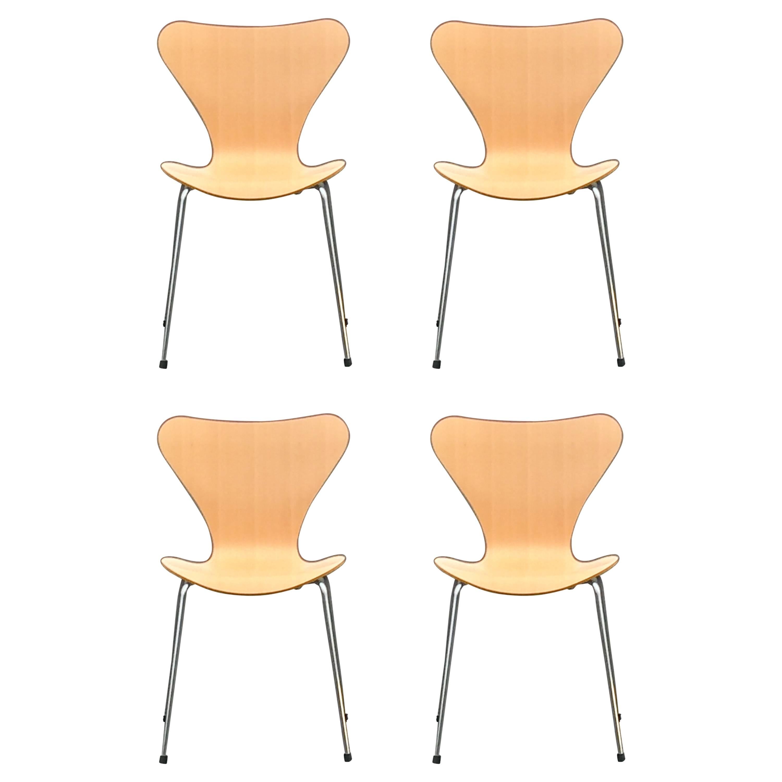  Four Stackable Arne Jacobsen for Fritz Hansen Chairs