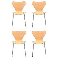 Four Stackable Arne Jacobsen for Fritz Hansen Chairs