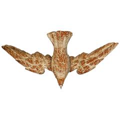 Late 19th Century Carved Wood Religious Dove of Peace