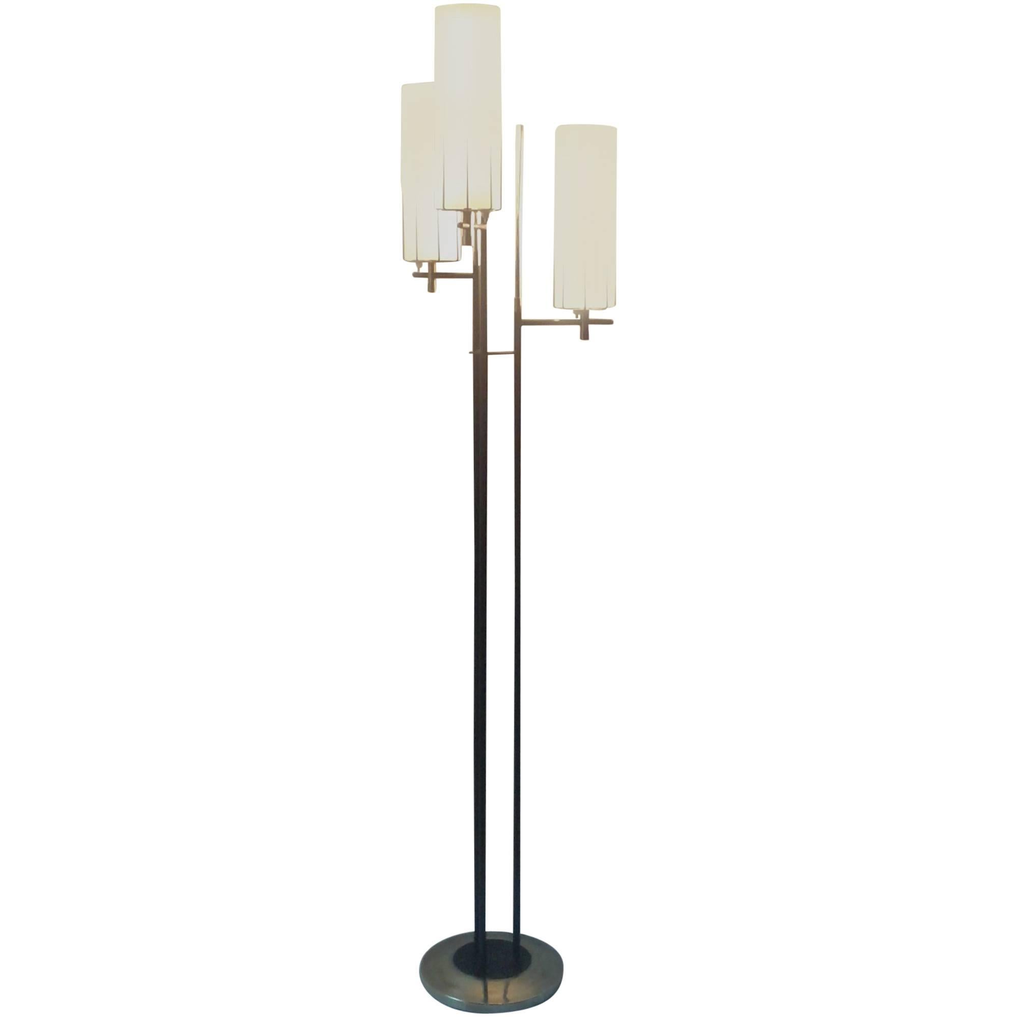 1950s Triple Light Floor Lamp by Maison Arlus