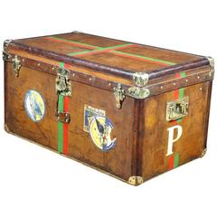 1893 Goyard Leather Steamer Trunk 12