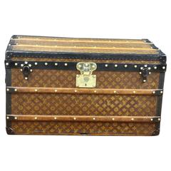 Amazing Louis Vuitton Courrier in brown stencil Monogram canvas Trunk Circa  1914 at 1stDibs