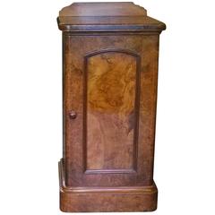 Antique Victorian Burr Walnut Bedside Cabinet