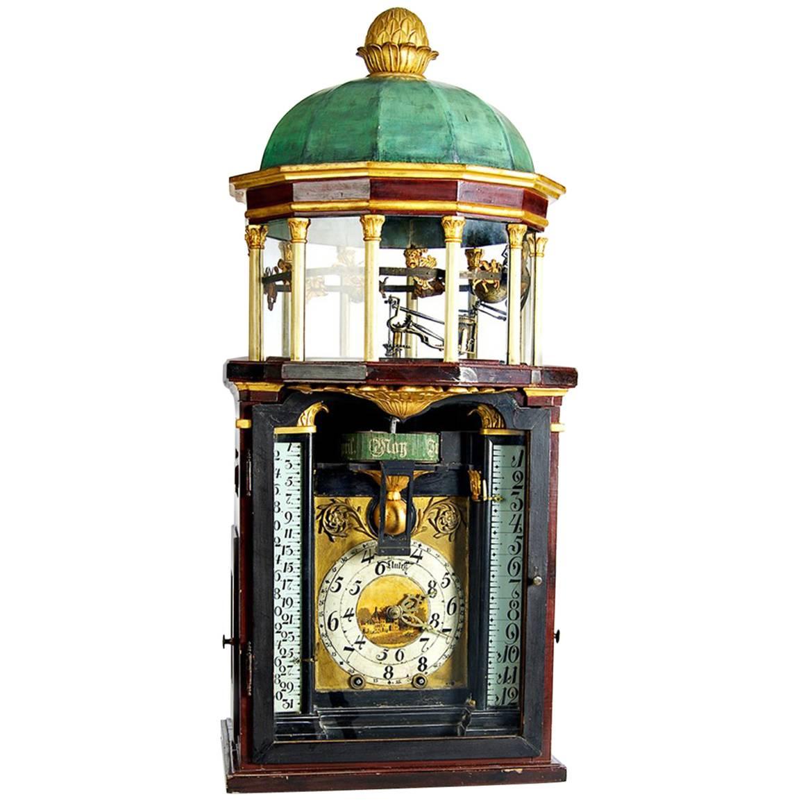 Astronomical Striking Clock Symbolising a Pavilion, circa 1850 For Sale