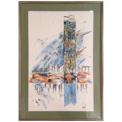 Signed Watercolour Painting, circa 1970 2