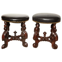 Antique Pair of Early English Stools