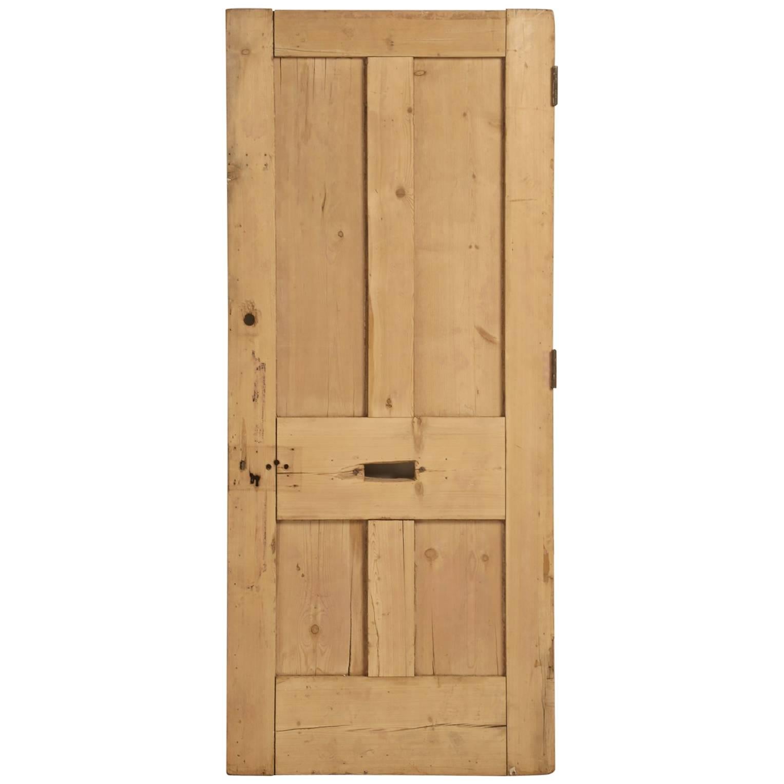 Antique Irish Pine Scrubbed Exterior Door