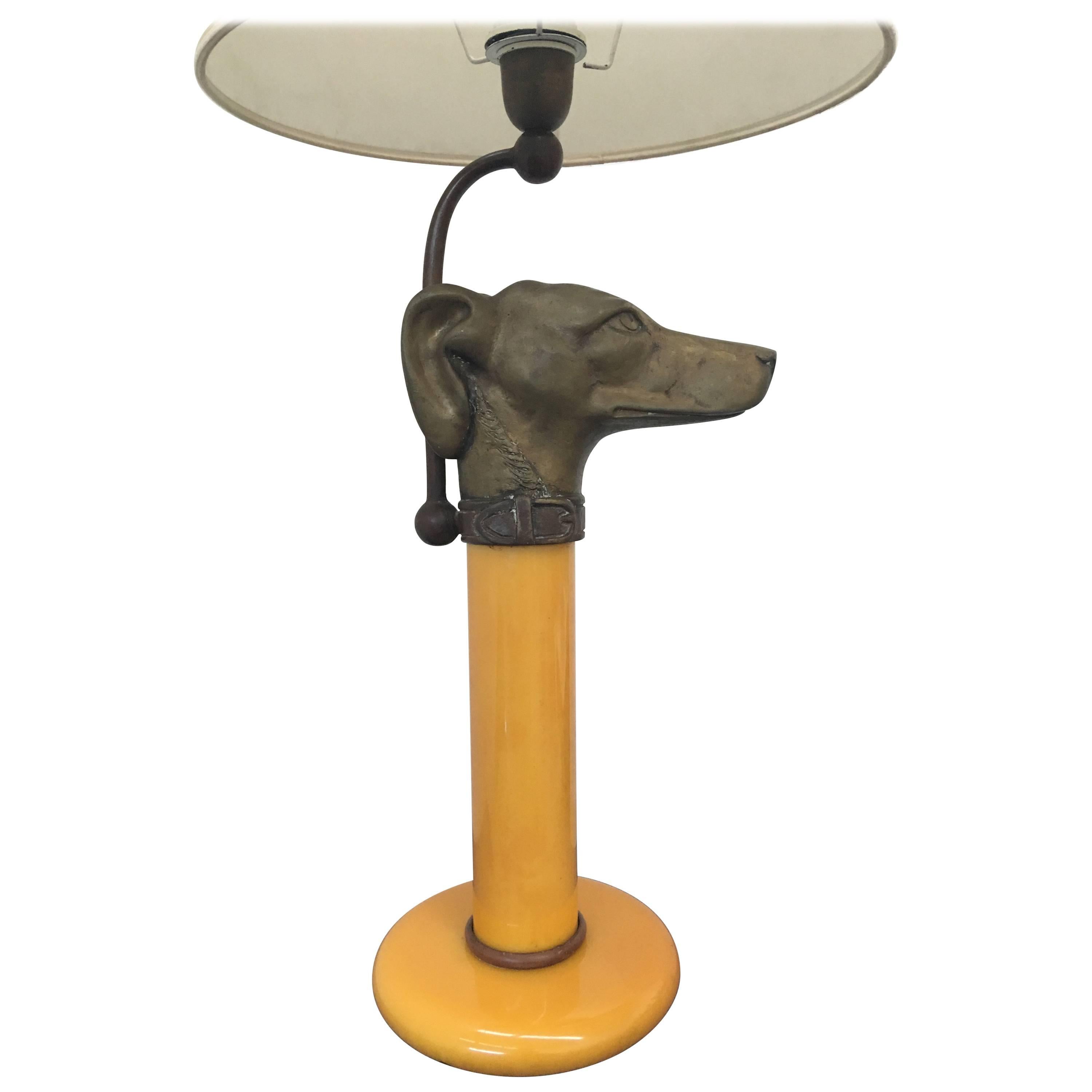 Rare Bronze and Glass Table Lamp