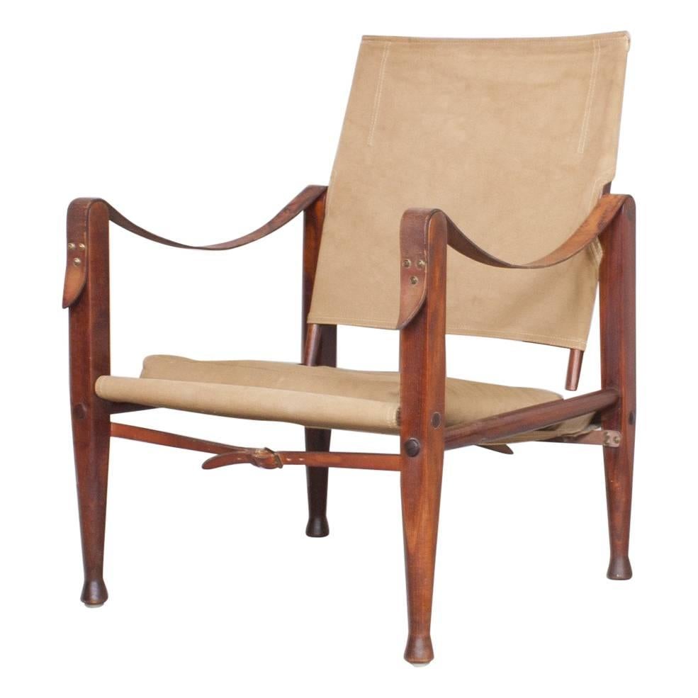 Mid-Century Kaare Klint Safari Chair by Rud. Rasmussen Designed in 1933