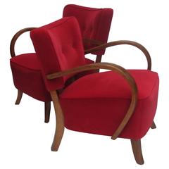 Pair of 1940s Armchairs Designed by Jindrich Halabala