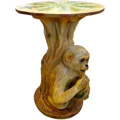 American Mid-Century Modern Hand-Painted Porcelain Monkey Garden Table 12