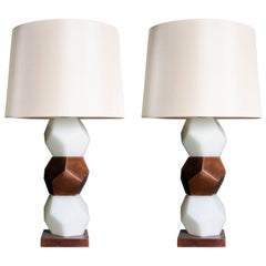 Vintage Three-Tier Faceted Lamp with Stand by Robert Kuo, Limited Edition