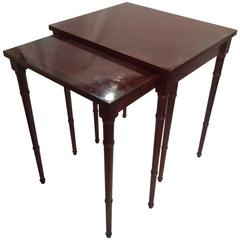 Baker Mahogany Vintage Nesting Tables Classic Subtle Elegance
