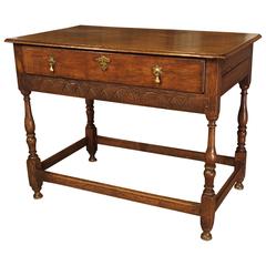 Antique Oak English Console Table, Late 17th Century