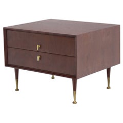 Edmund Spence Large Square Two Drawer Cabinet End Table Nightstand Stand