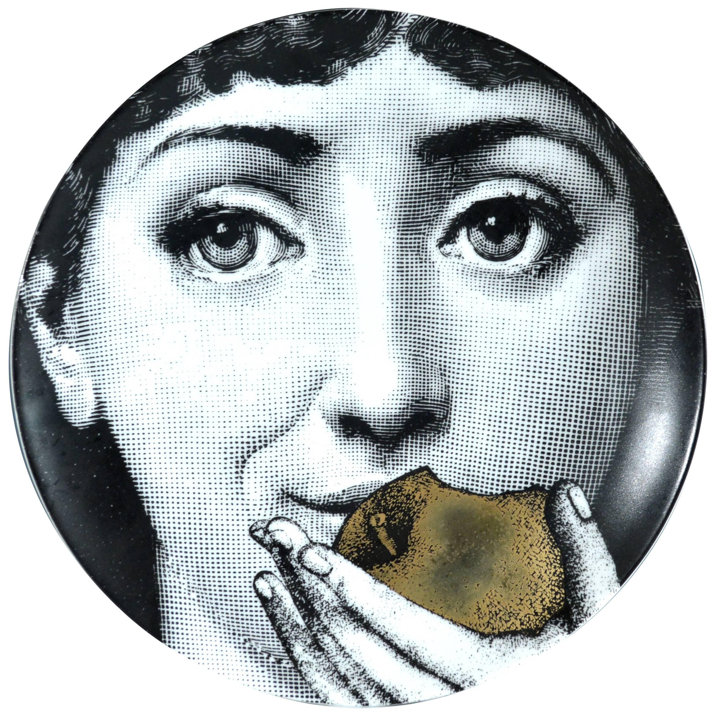 Atelier Fornasetti Gold Tema E Variazioni Apple Plate, Number 360